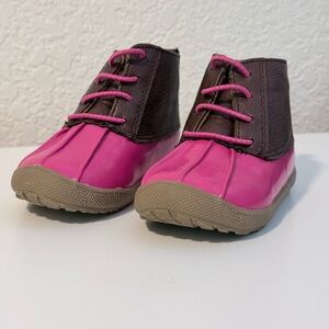 Baby Girl’s Pink and Brown Waterproof Duck Boots